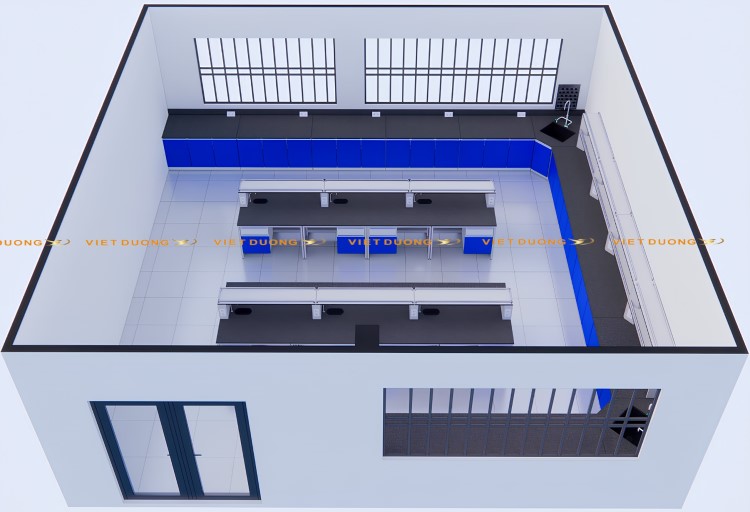 Lắp đặt Bàn ghế phòng thí nghiệm Lab Workbench Workstation
